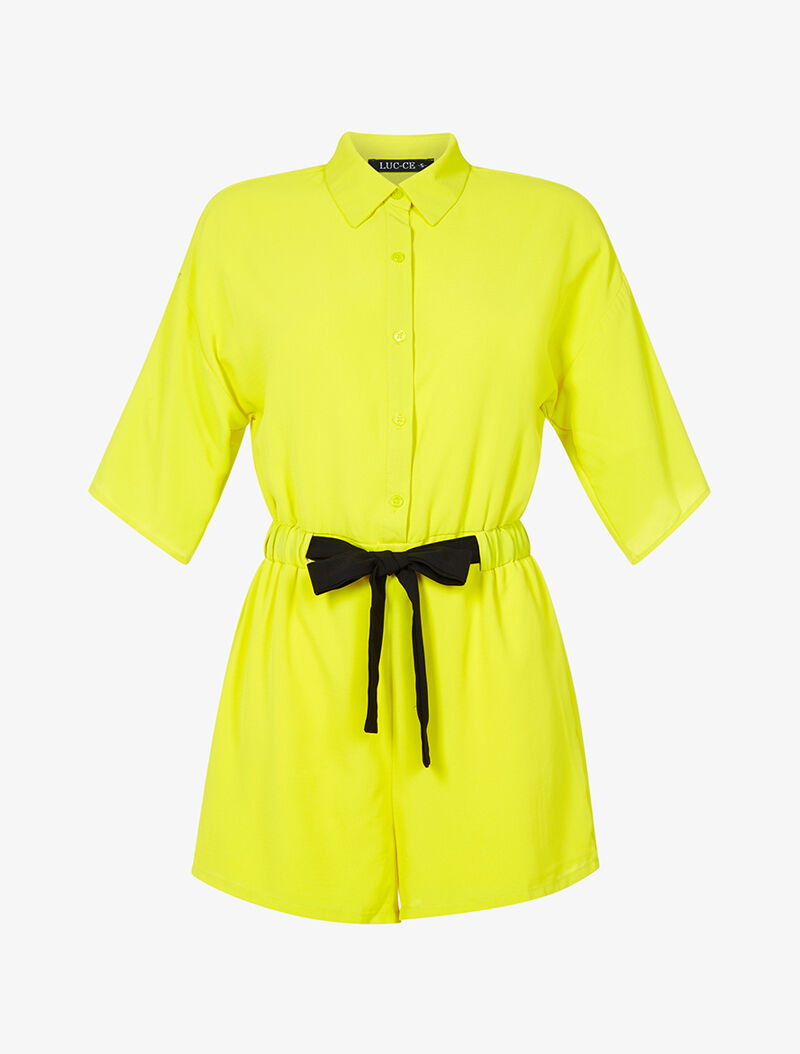 Combishort fluide à manches dolman - jaune fluo - 3