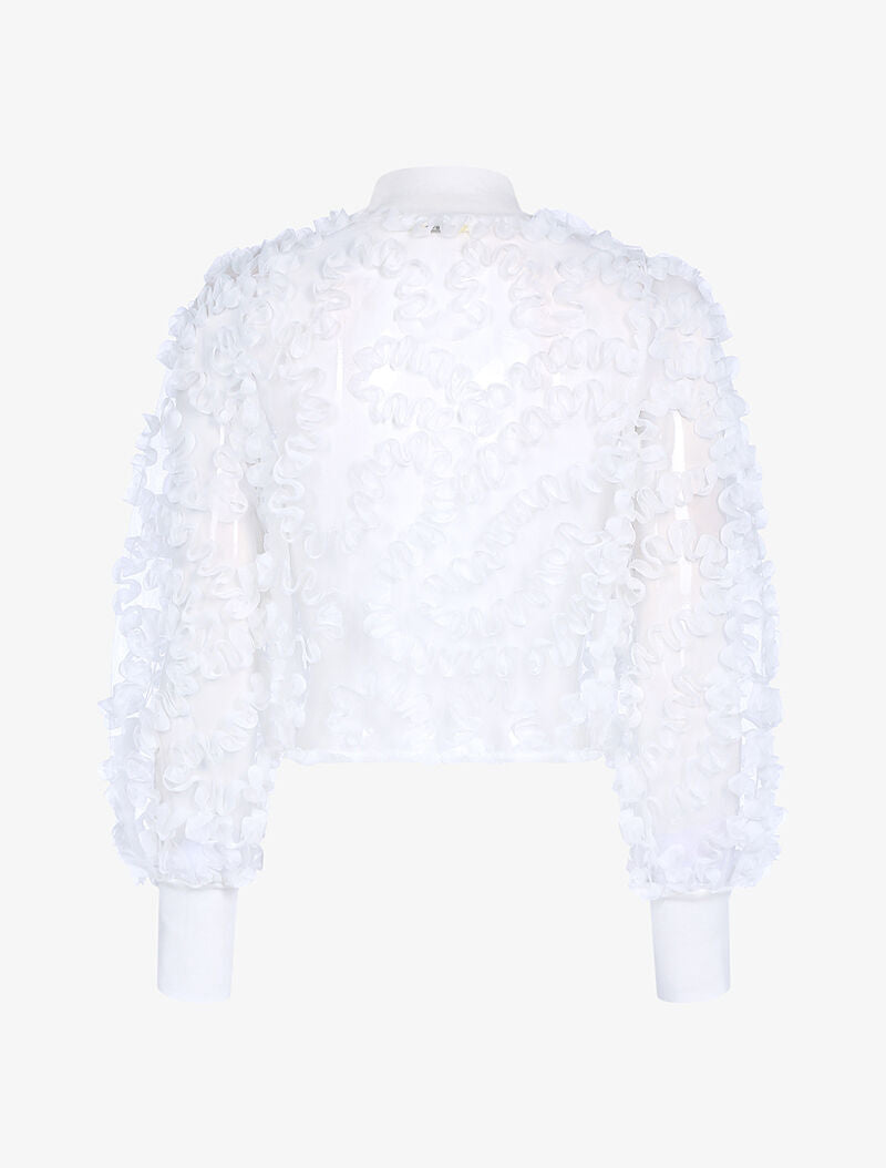 Crop top à empiècements pétales - blanc - 2