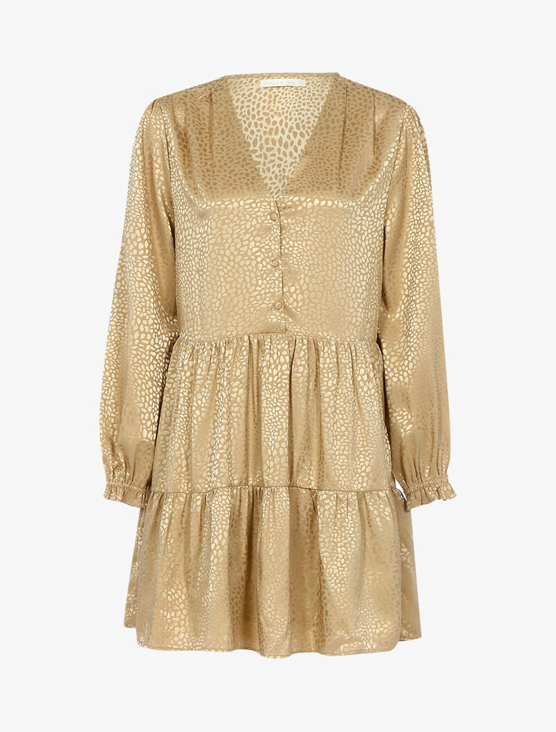 Robe satinée à imprimé animal - camel - 3