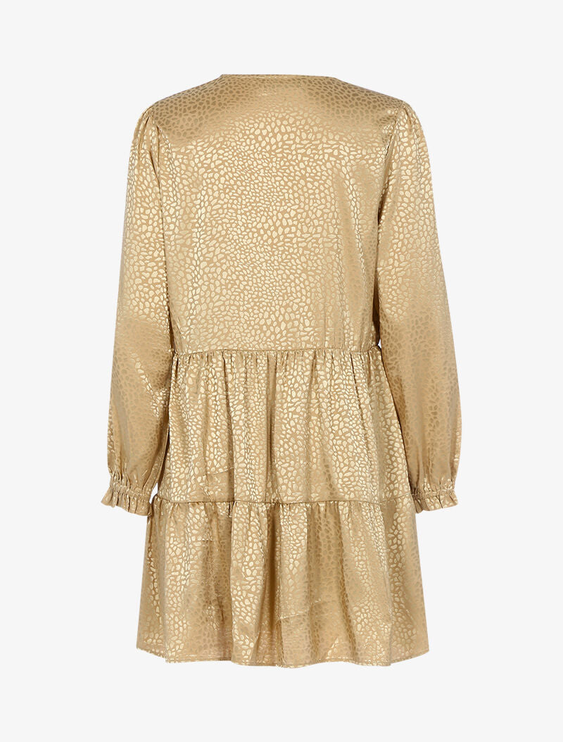 Robe satinée à imprimé animal - camel - 2