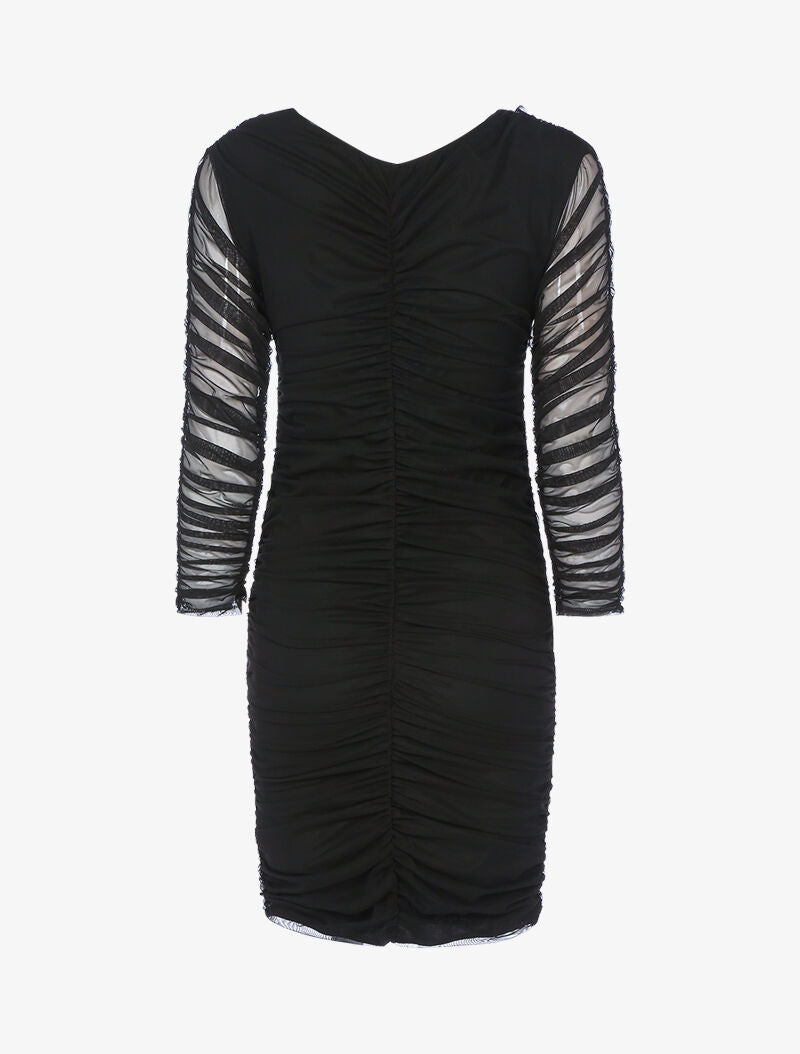 Robe en tulle plissée - noir - 2