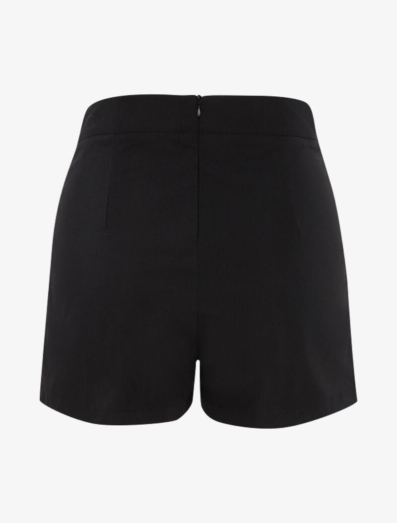 Mini short à boutons décoratifs - noir - 2