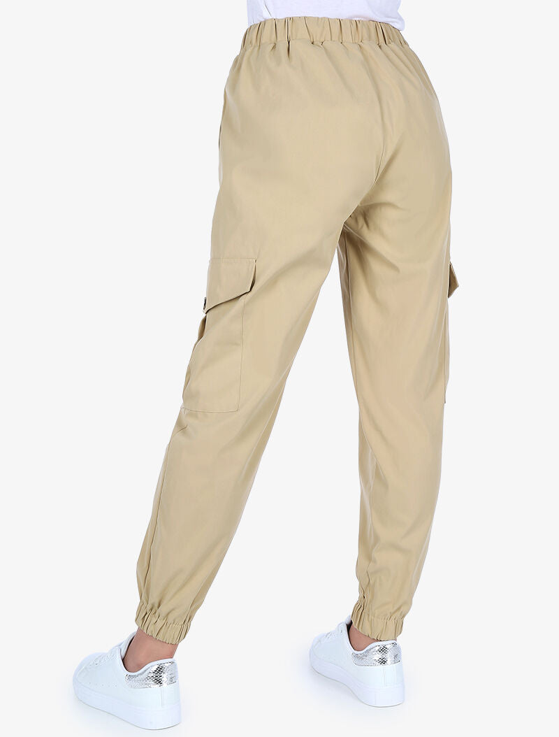 Pantalon cargo 7/8 - beige