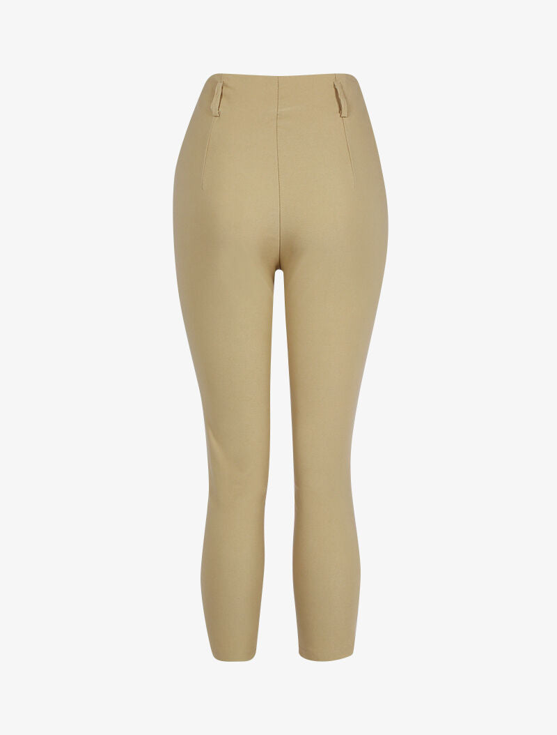 Pantalon uni 7/8 - beige