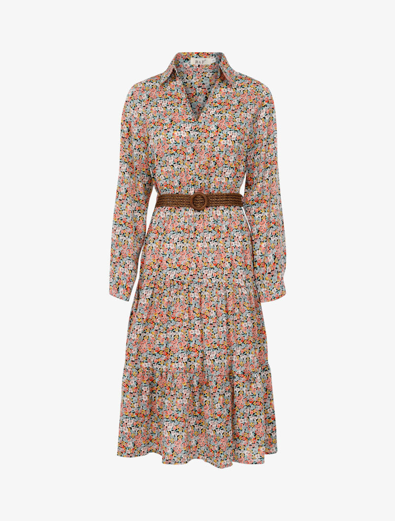 Robe légère cintrée à petites fleurs - rose - 3