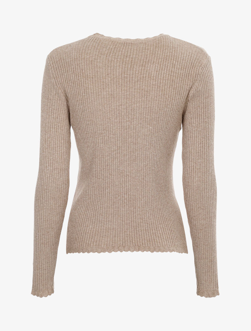 Pull à jeu de côtelage - taupe - 2