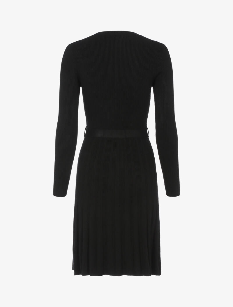 Robe pull en maille coupe patineuse - noir - 3