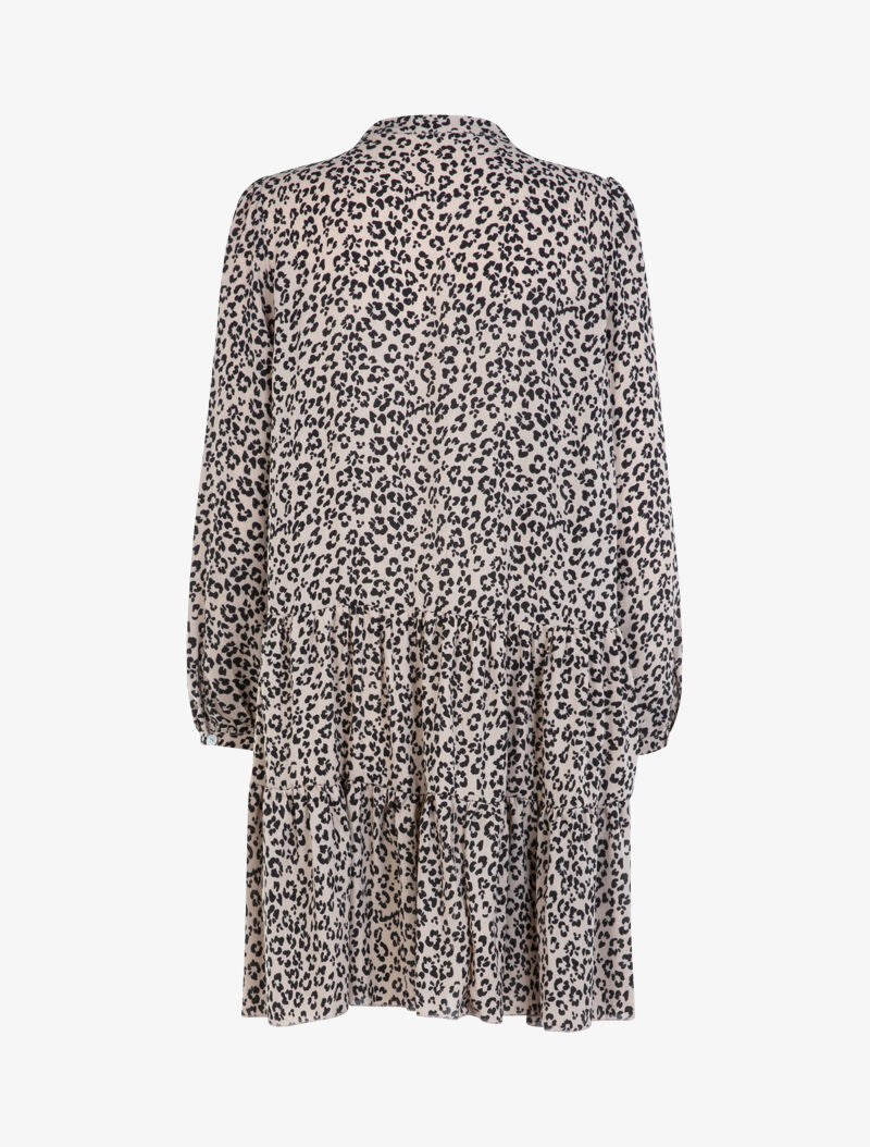 Robe trapèze à imprimé léopard graphique - beige - 2