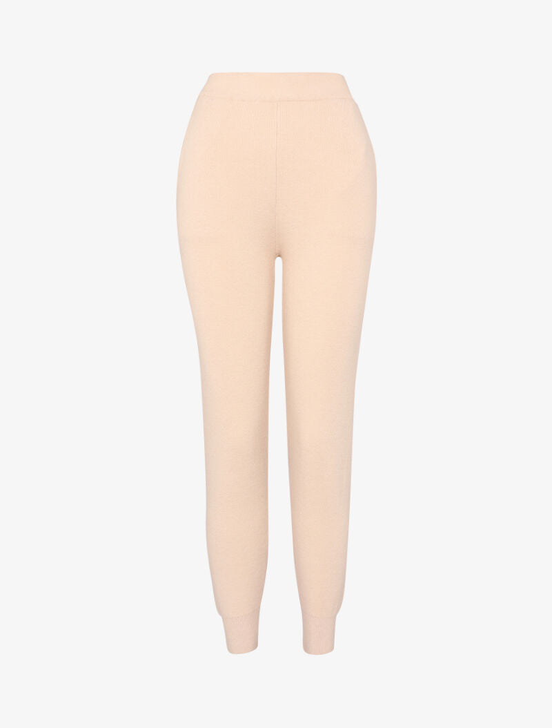 Jogpant en maille coupe carotte - beige - 3