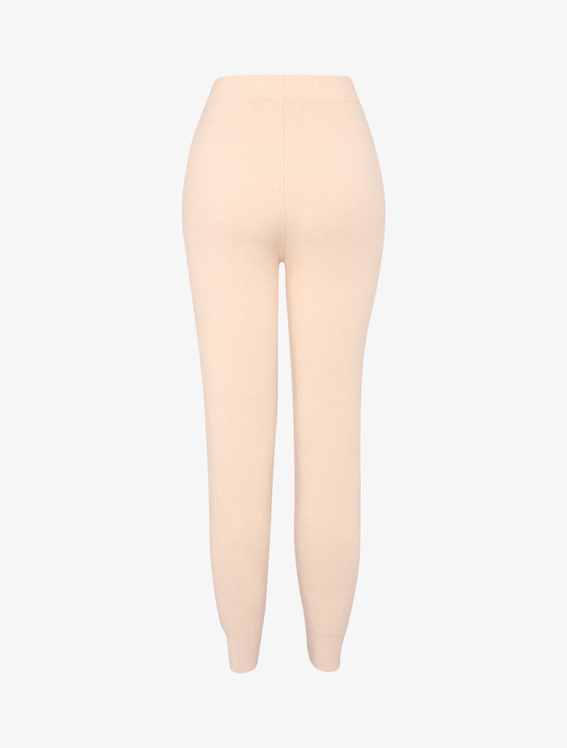 Jogpant en maille coupe carotte - beige - 2