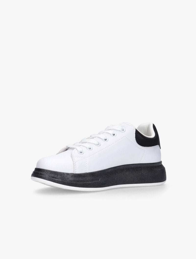 Sneakers à détails contrastants - blanc/noir - 3