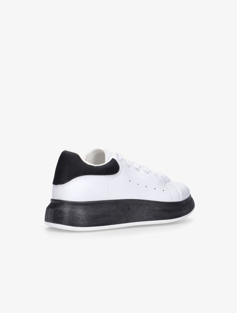 Sneakers à détails contrastants - blanc/noir - 4