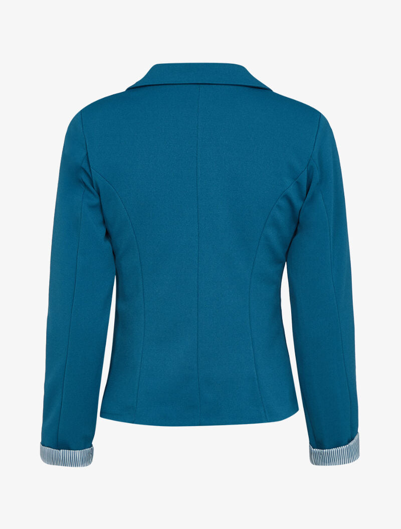Blazer à détails rayures - bleu pétrole - 2