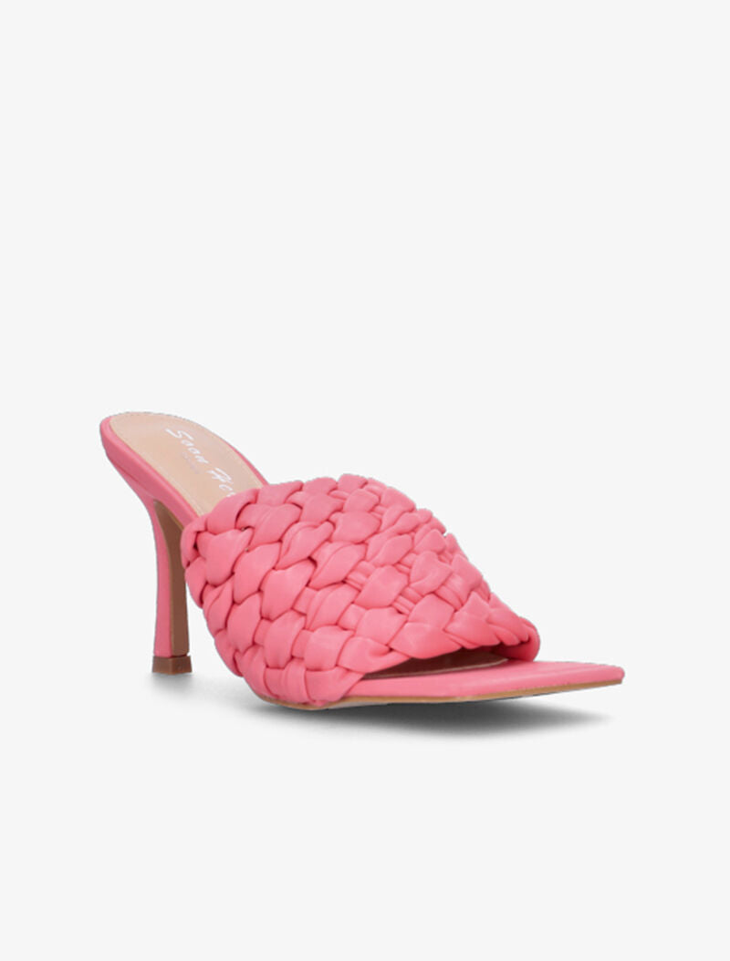 Mules à ganses larges tressées - fushia - 7