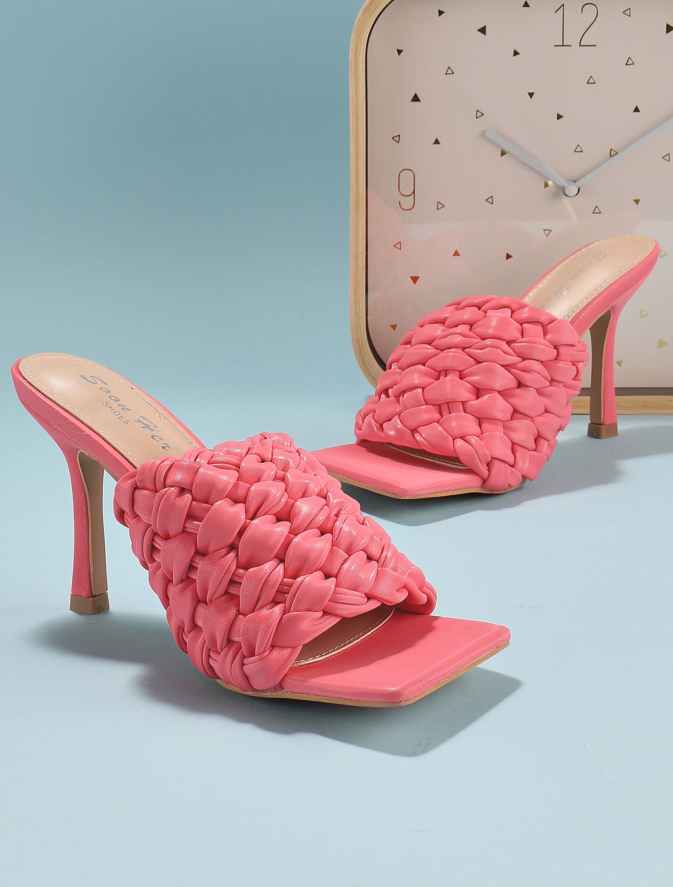 Mules à ganses larges tressées - fushia - 6