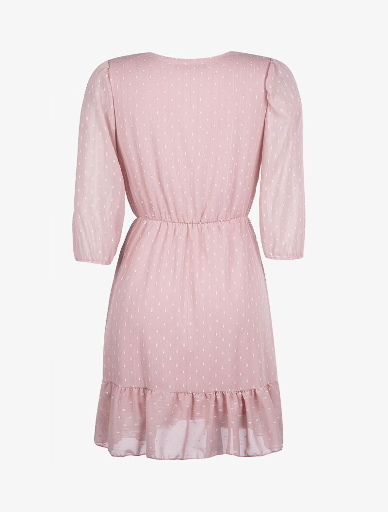 Robe à fines rayures irisées - rose - 3