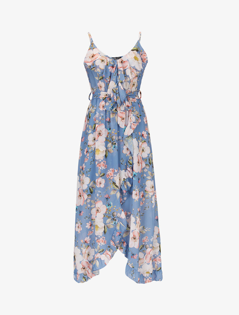 Robe portefeuille à imprimés - bleu charrette - 2