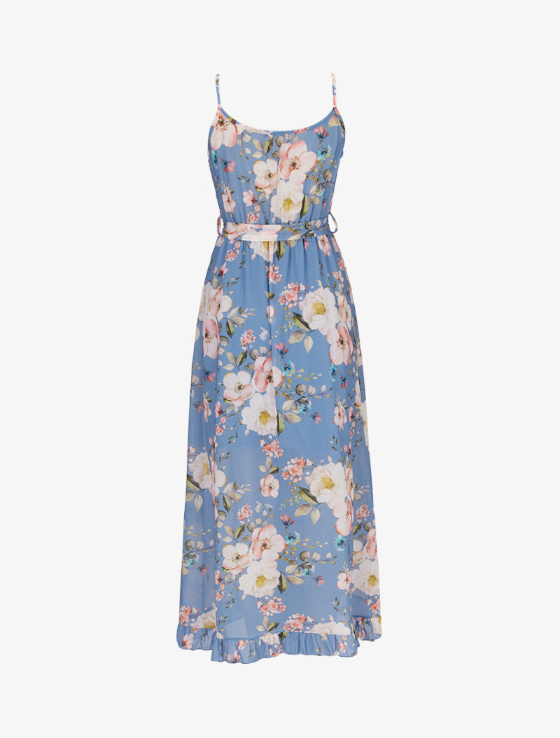 Robe portefeuille à imprimés - bleu charrette - 3
