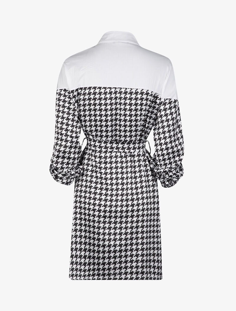 Robe chemise satinée à imprimés - noir - 3