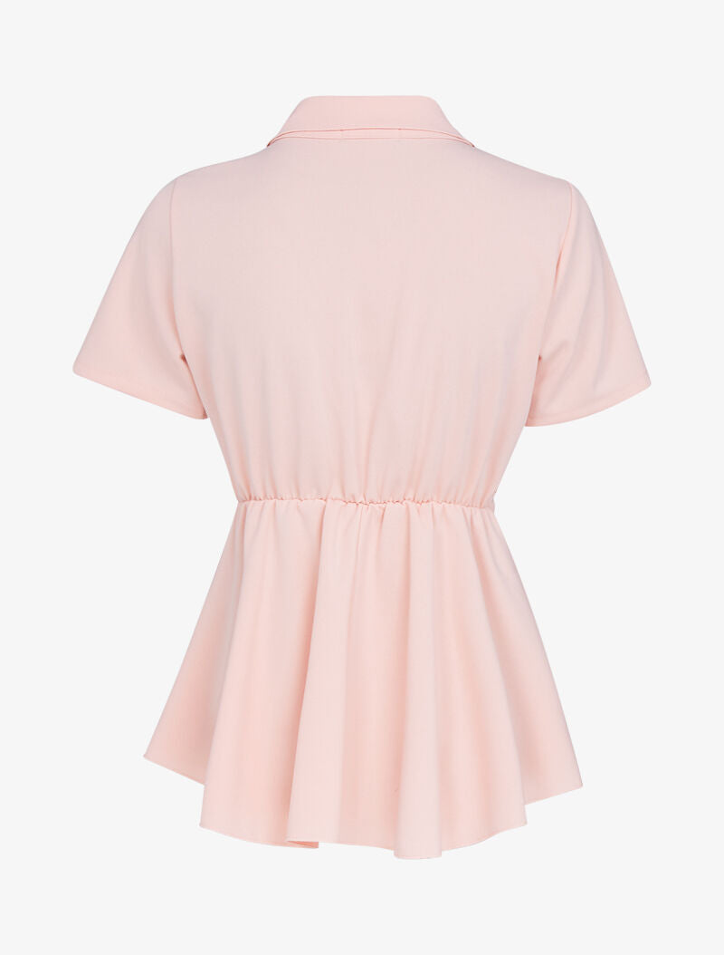 Top péplum à boucle - rose - 2