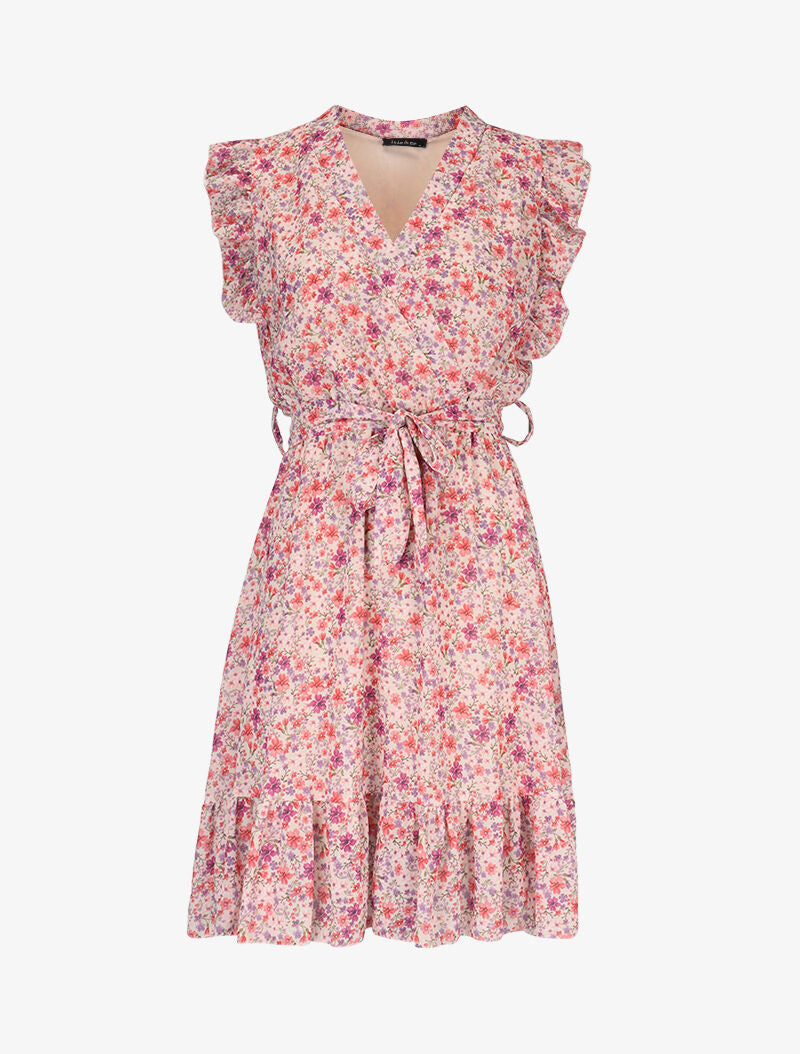 Robe volantée à imprimés - ecru - 3