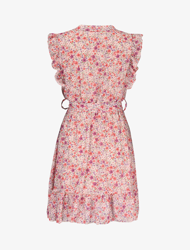 Robe volantée à imprimés - ecru - 2