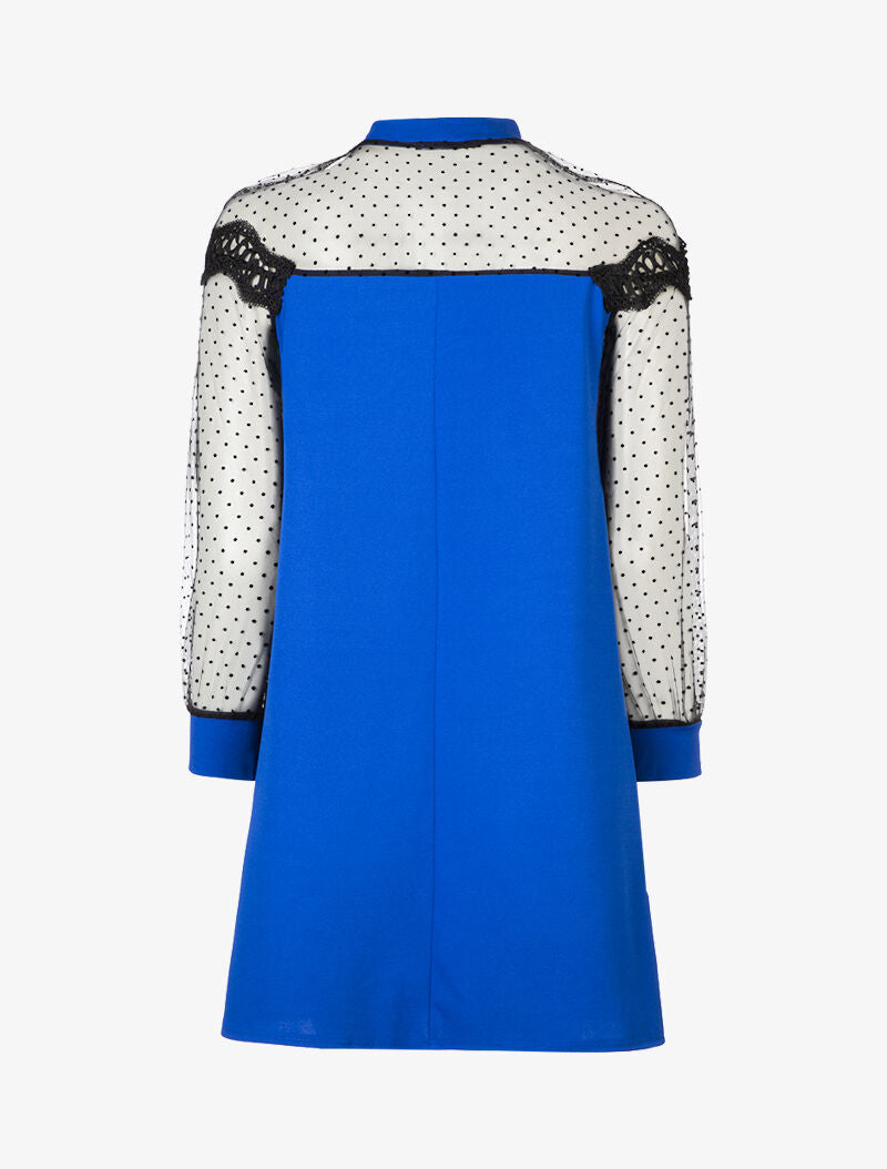 Robe à haut de buste en tulle - bleu roi - 2