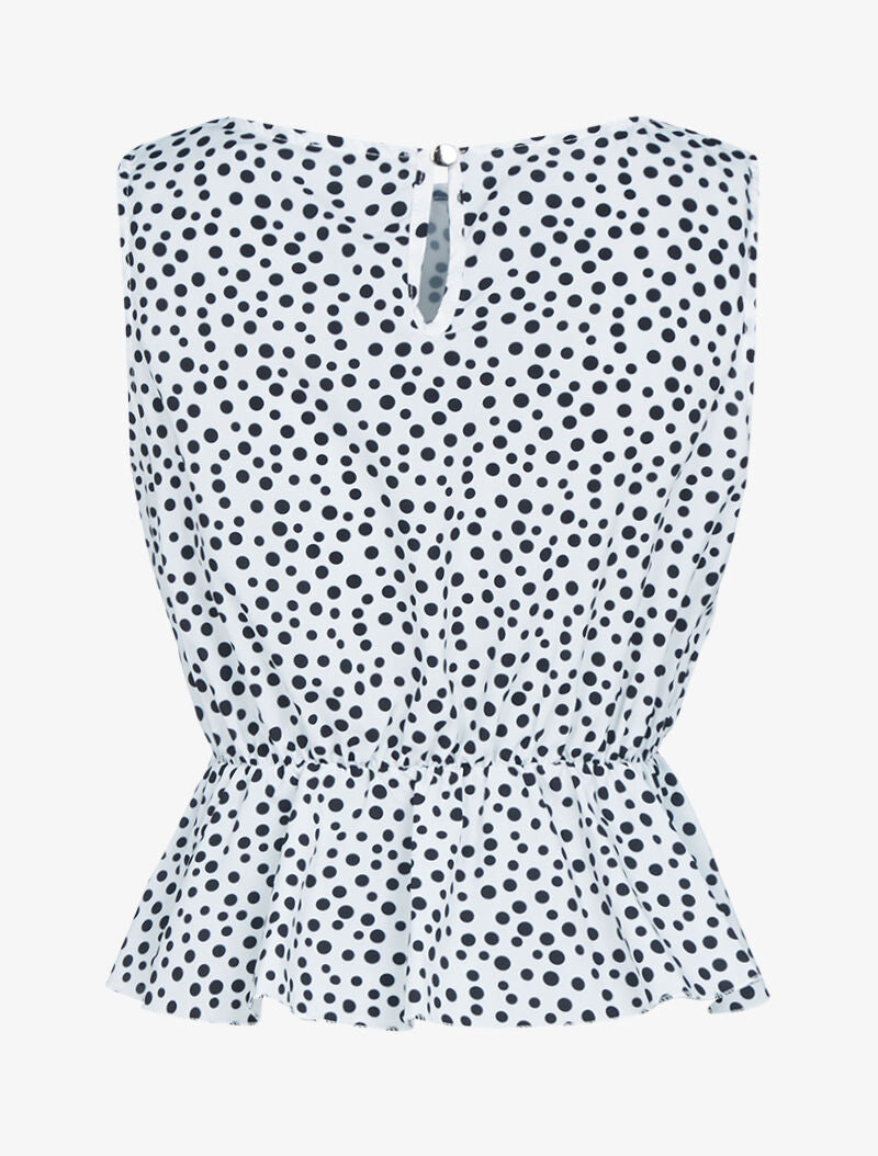 Crop top volanté à imprimés - blanc - 2
