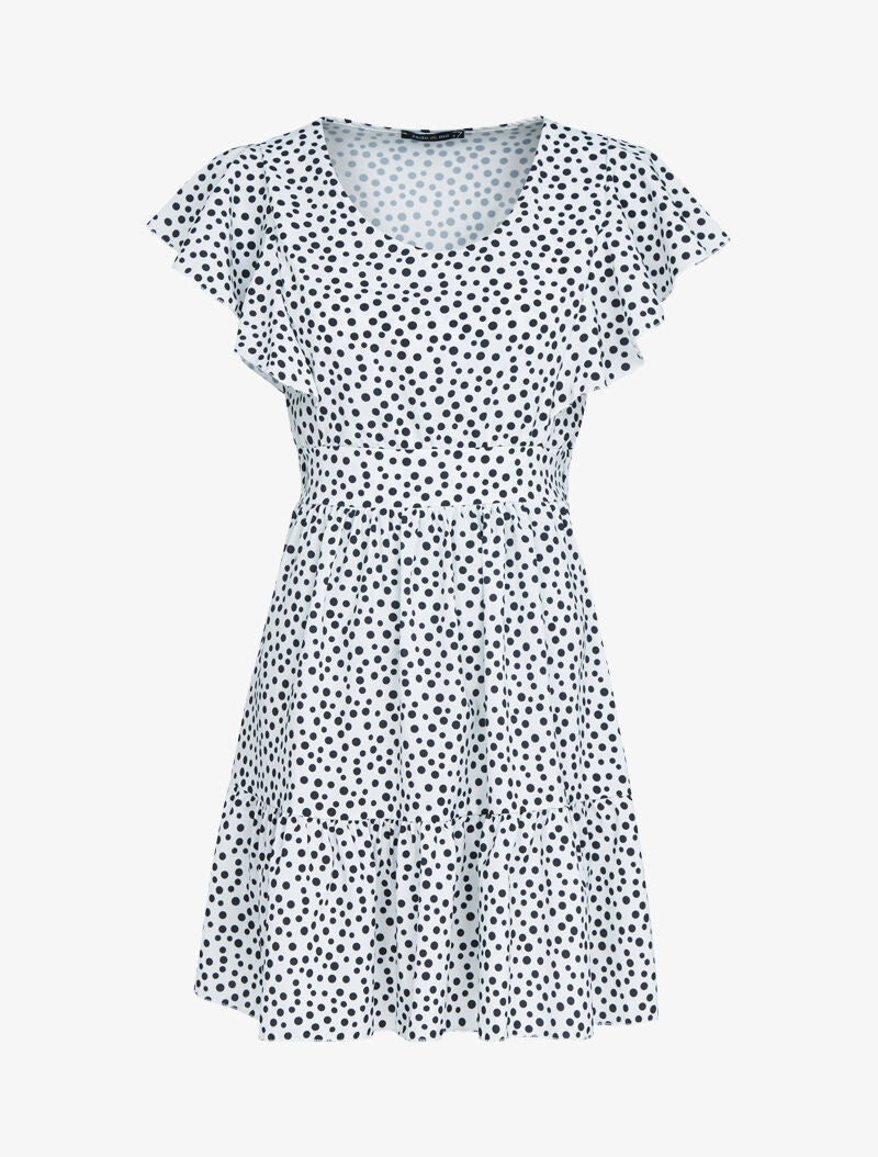 Robe volantée à imprimés - blanc - 2
