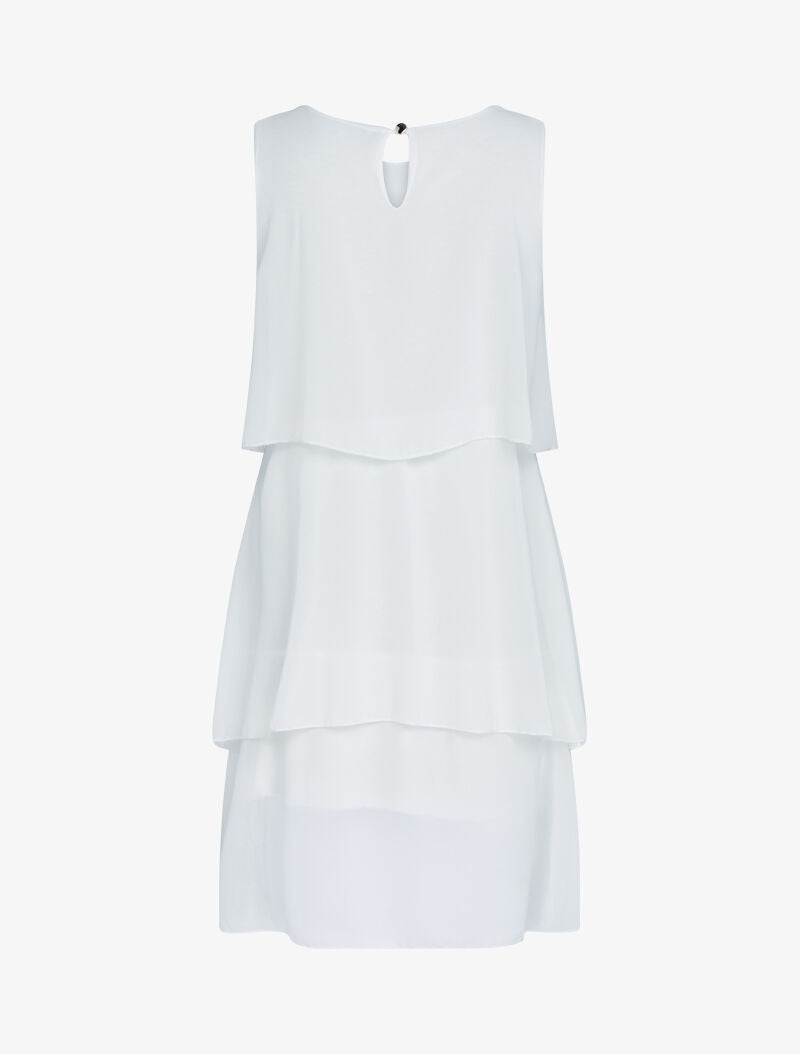 Robe en voile à col bijou - ecru - 2