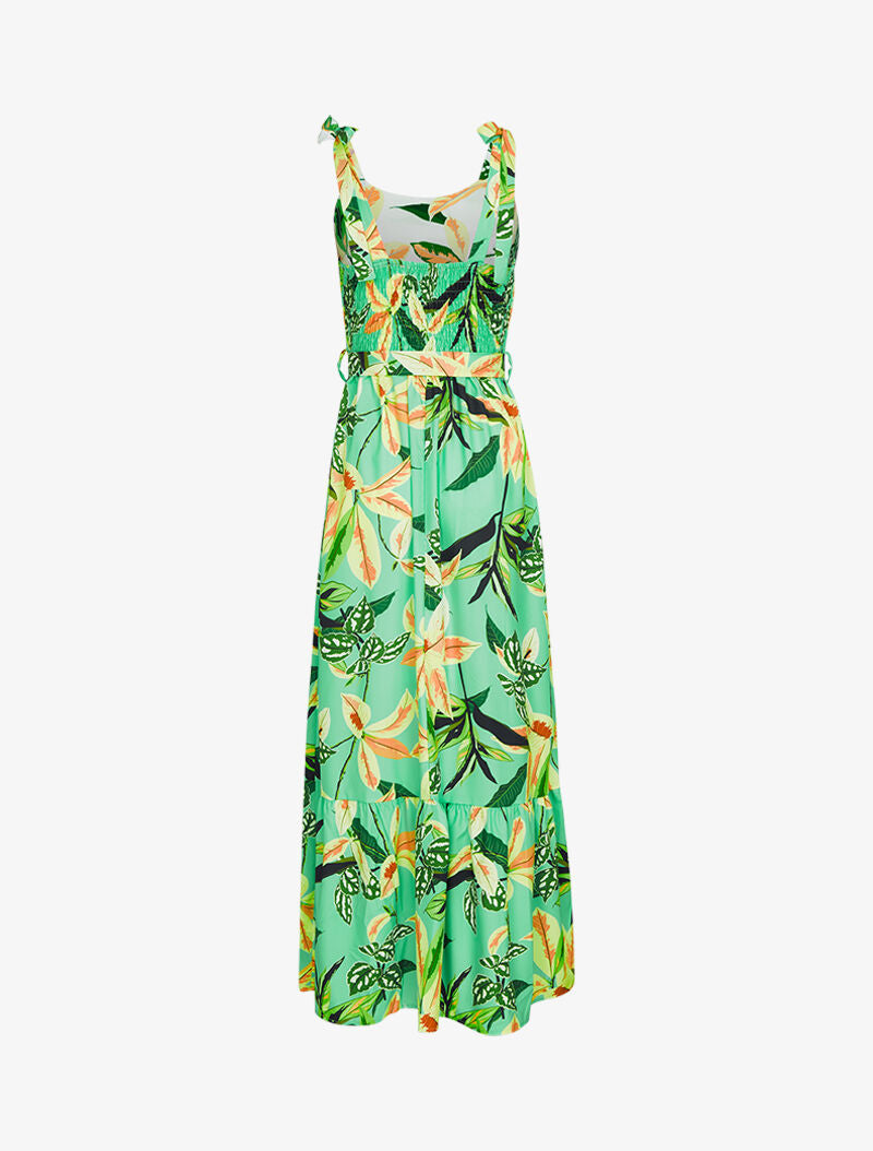 Robe à imprimés et buste boutonné - vert menthe - 2