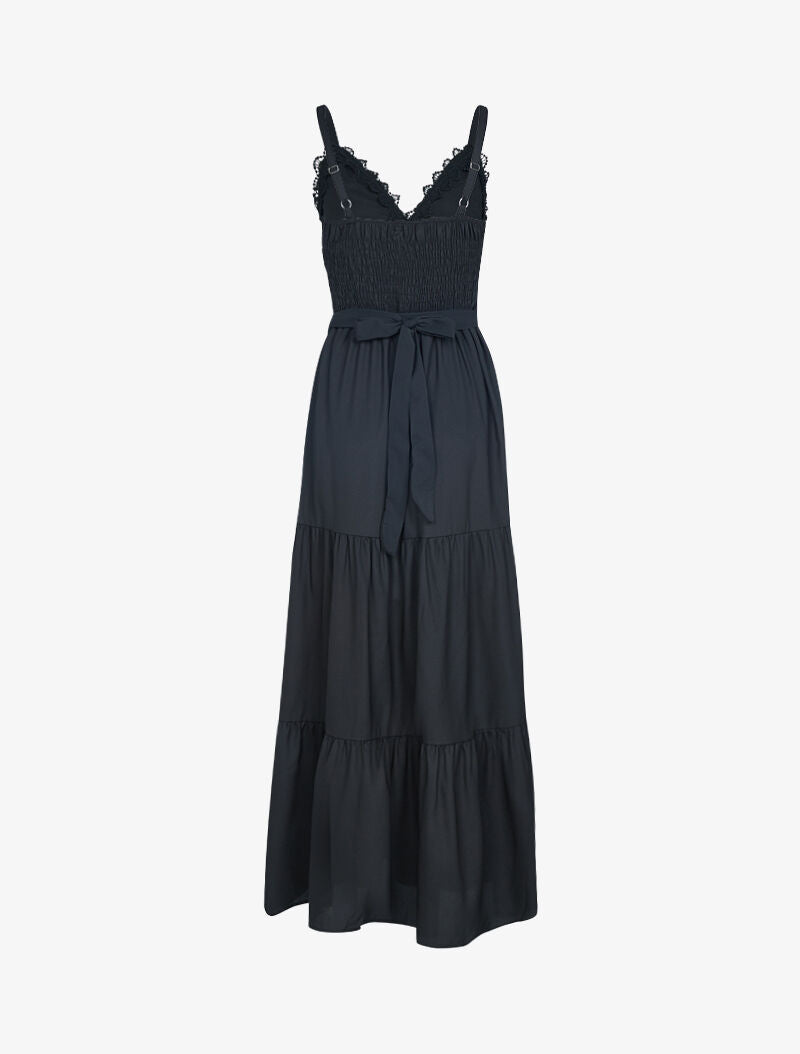 Robe à buste à détails crochet - noir - 2