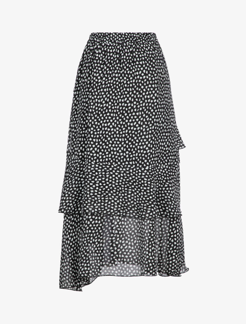 Jupe midi volantée - noir - 2