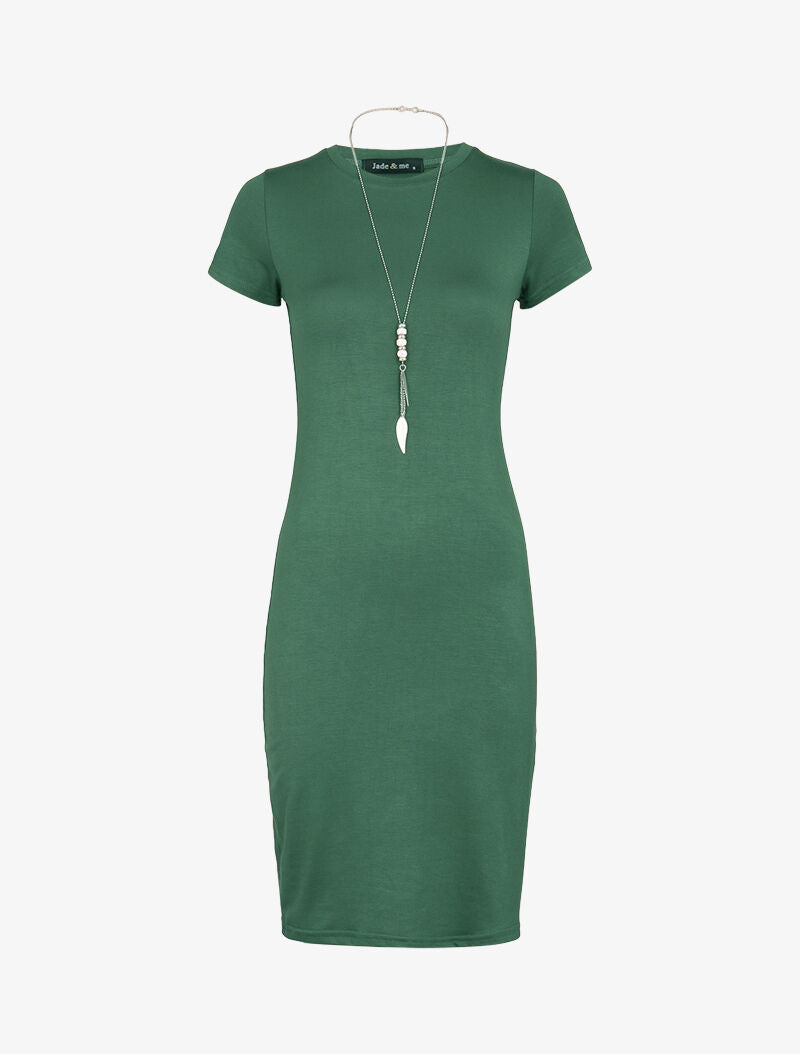 Robe t-shirt ajustée - vert - 1