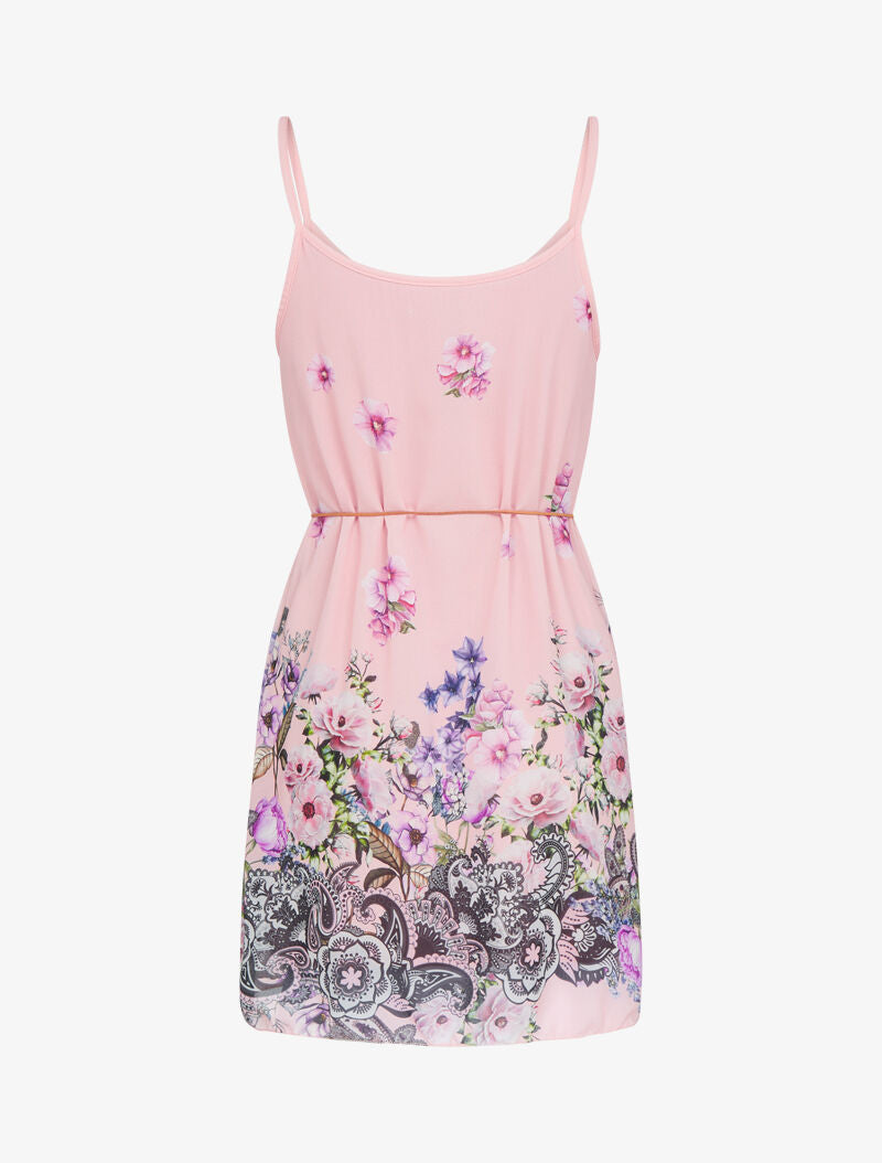 Robe trapèze à imprimé floral - rose - 3