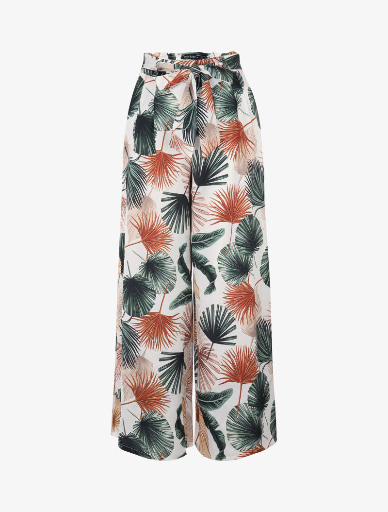 Pantalon 7/8 à imprimés - ecru