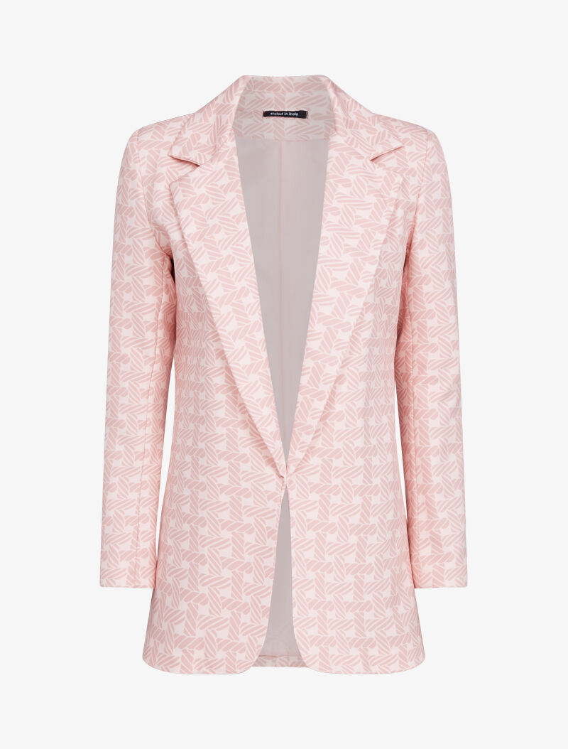 Blazer à imprimé graphique - rose - 3