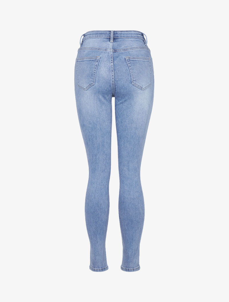 Jean slim délavé - denim clair - 4