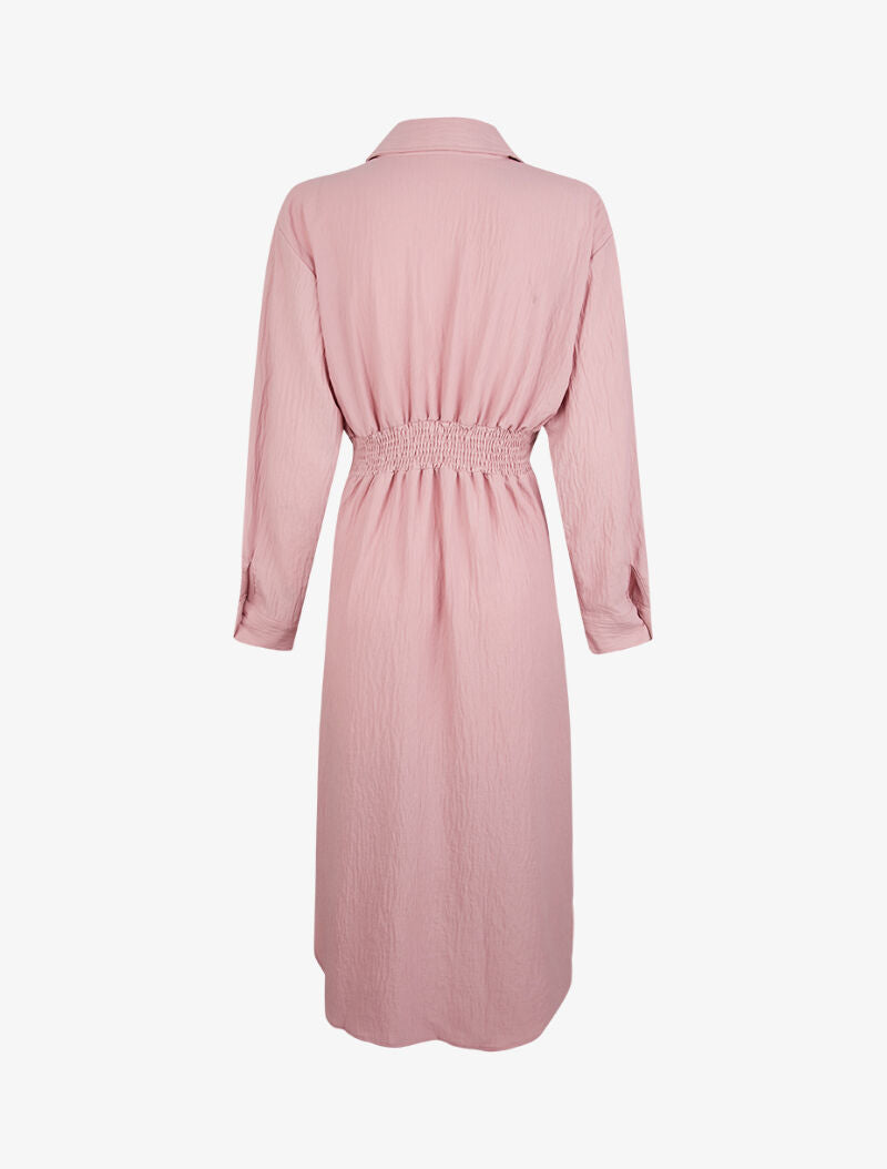 Robe chemise à pans boutonnés - rose - 2