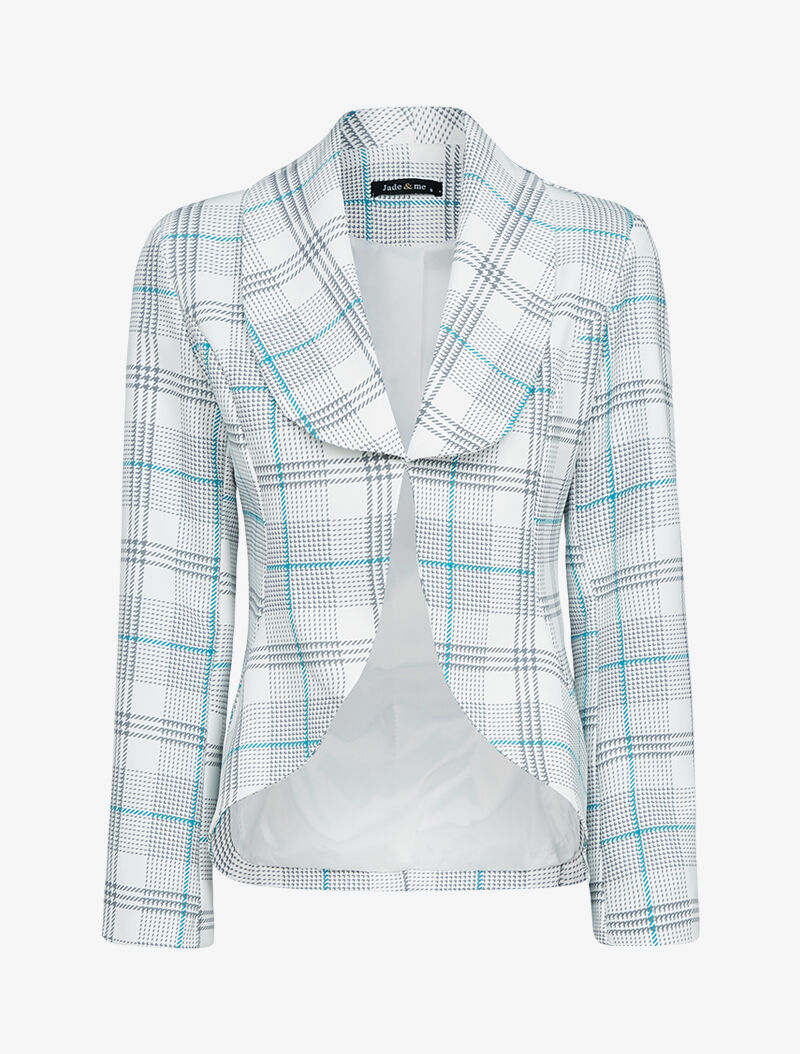 Blazer ouvert à pans asymétriques - blanc - 1