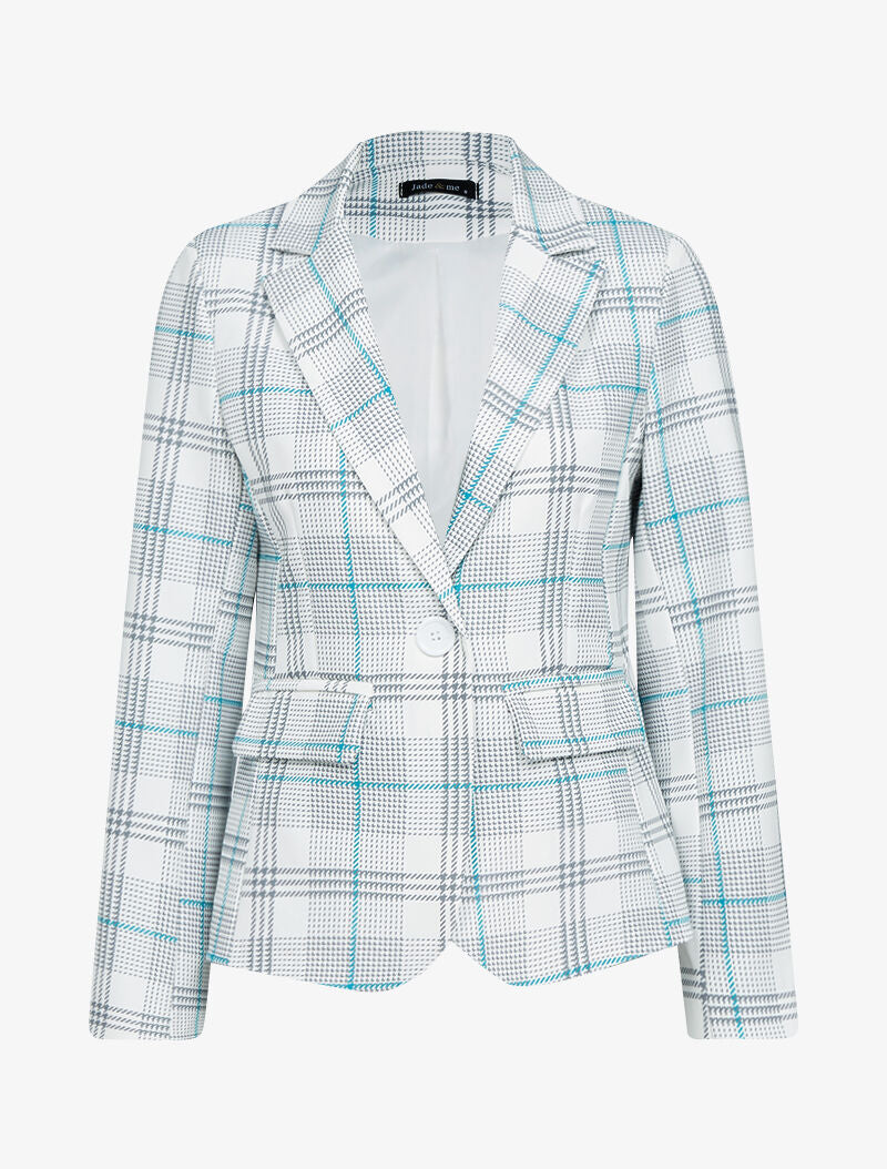 Blazer imprimé à col cranté - blanc - 1