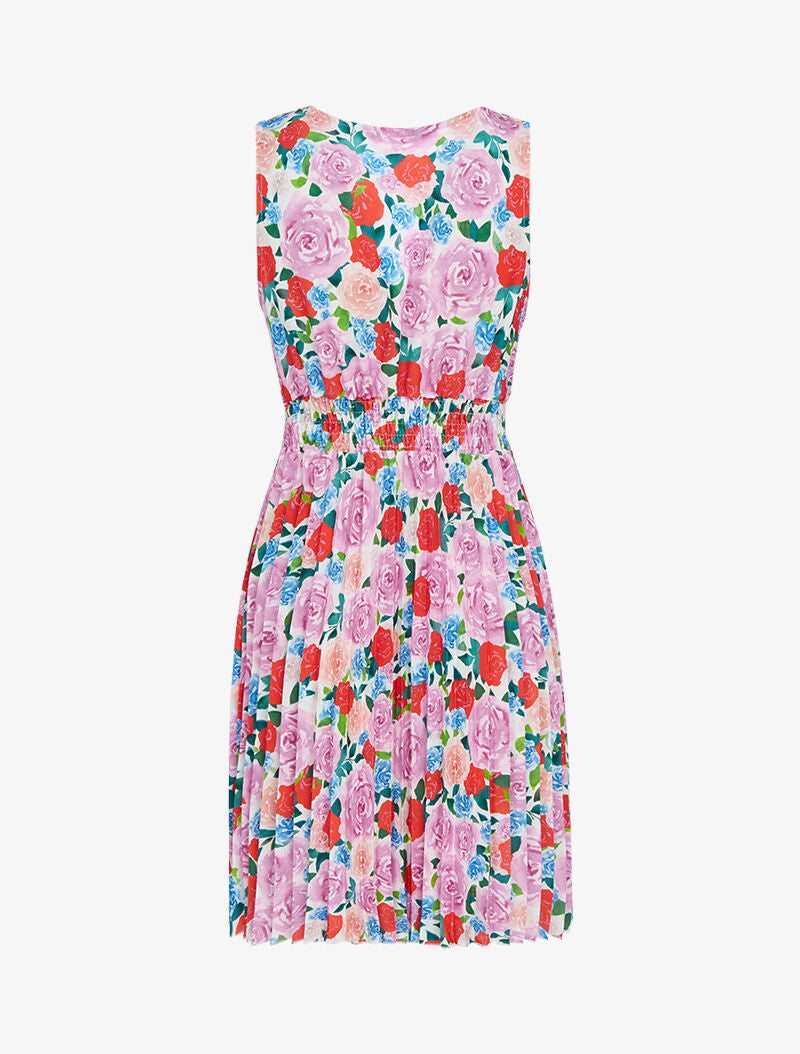 Robe imprimée et gaufrée - rose - 2