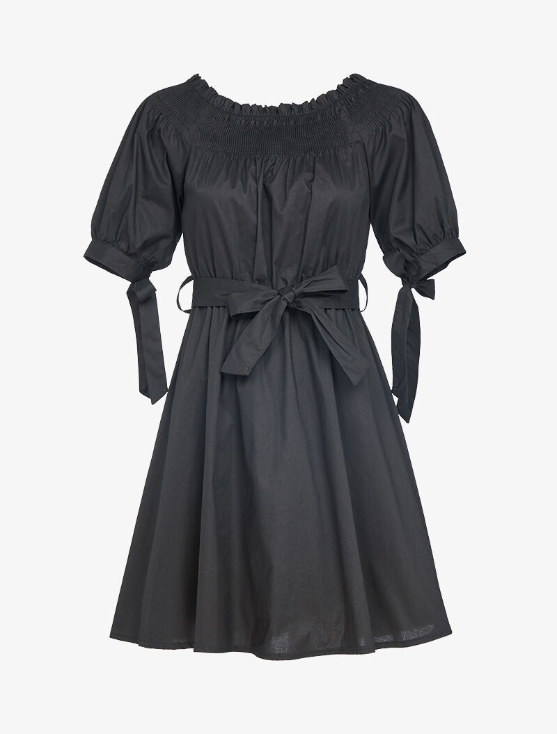 Robe patineuse à col bardot - noir - 1
