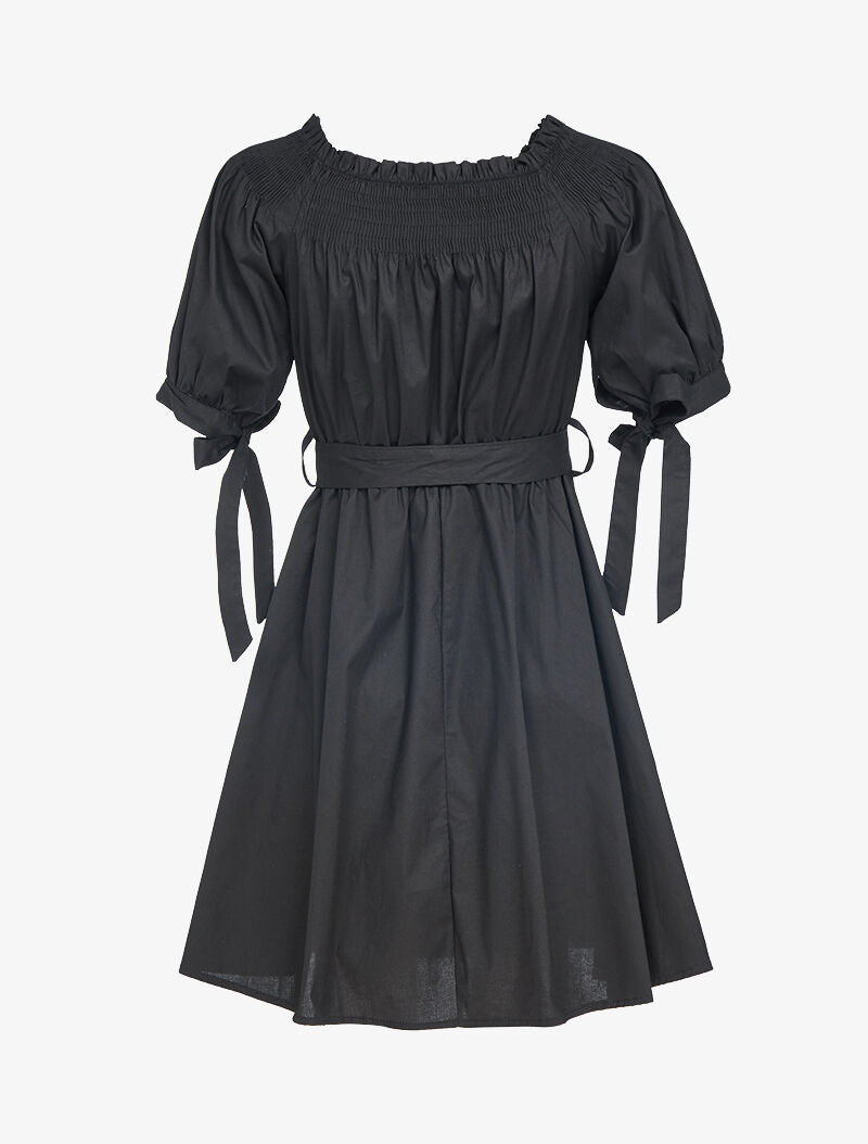Robe patineuse à col bardot - noir - 2