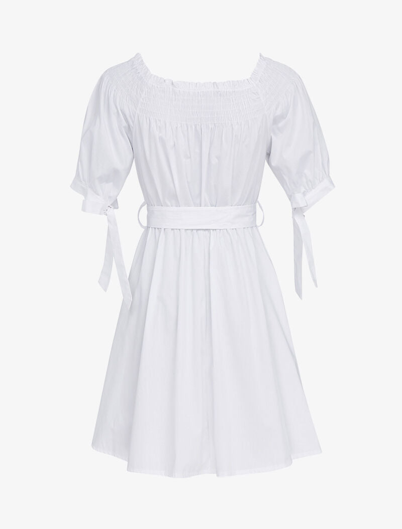 Robe patineuse à col bardot - blanc - 2