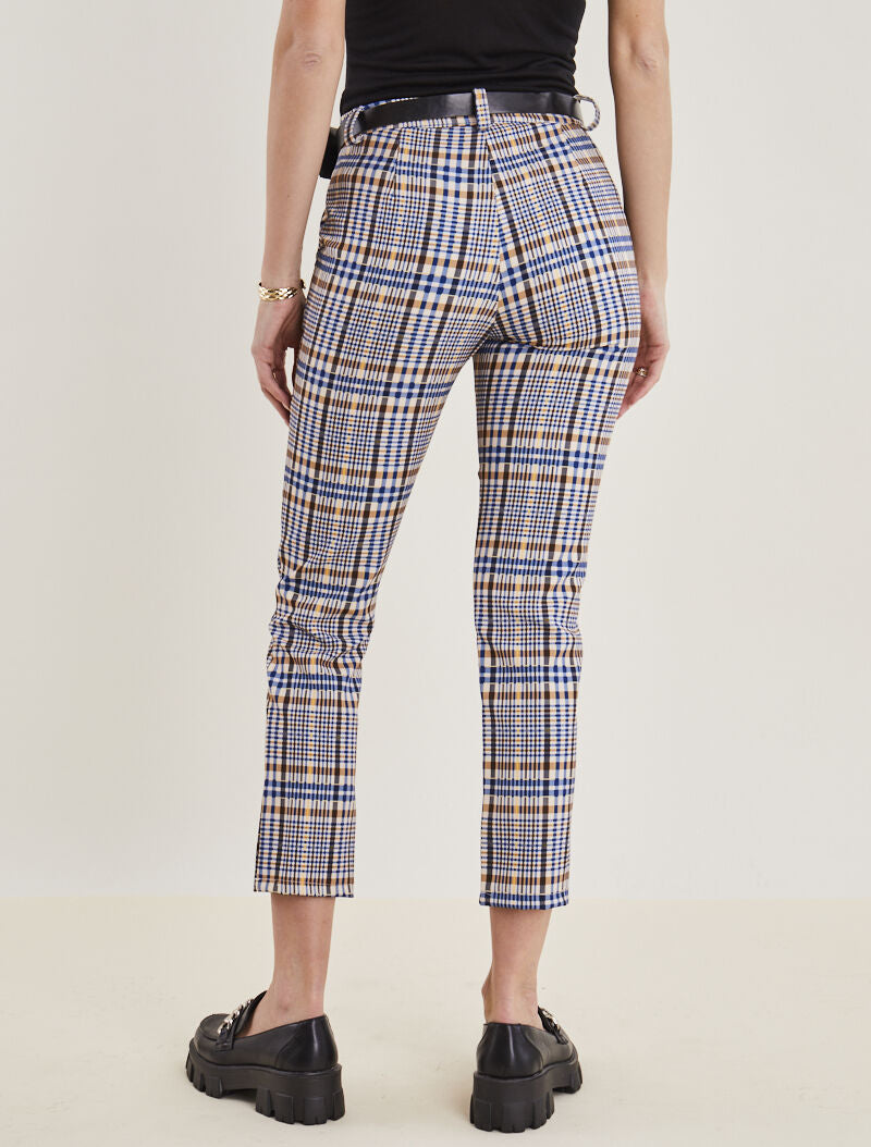 Pantalon imprimé coupe carotte - bleu - 2