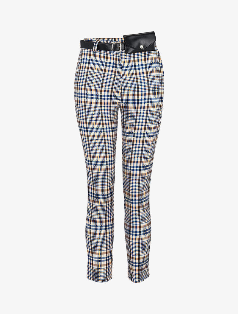 Pantalon imprimé coupe carotte - bleu - 3