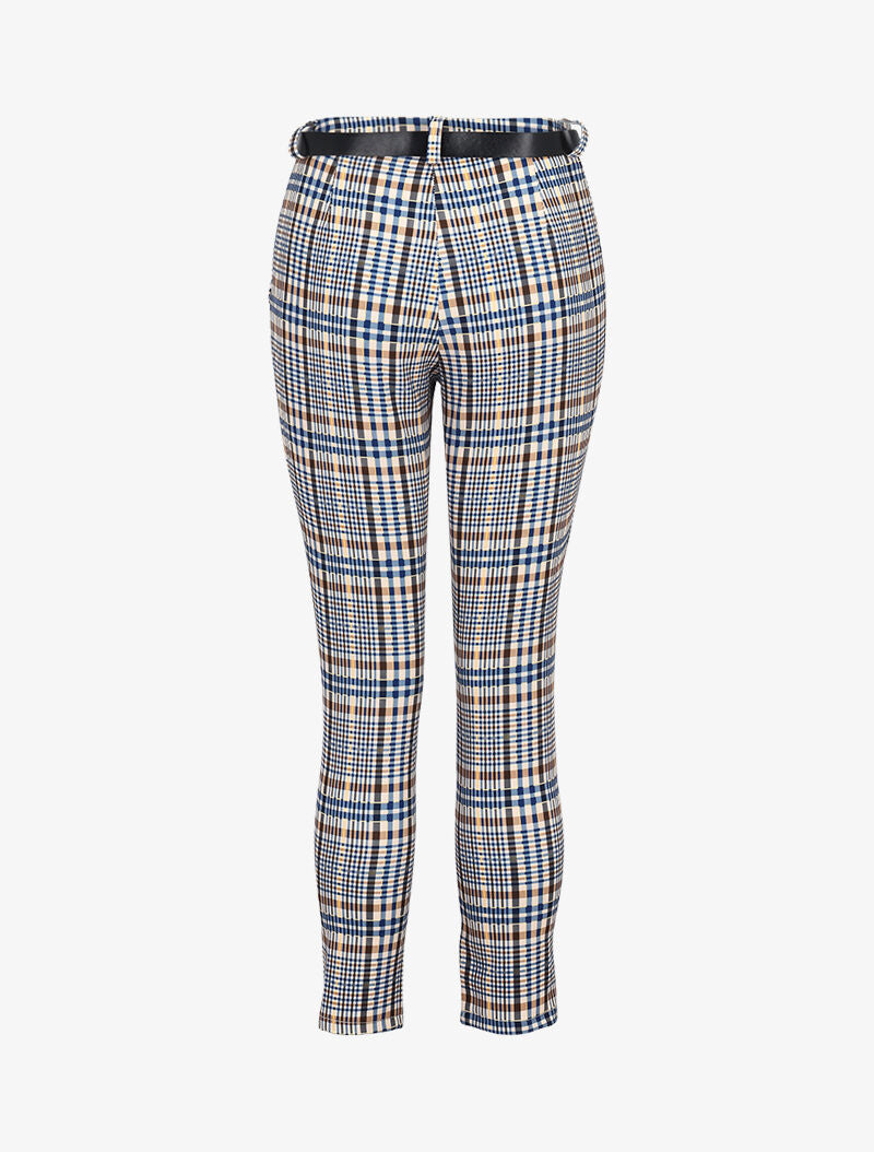 Pantalon imprimé coupe carotte - bleu - 4