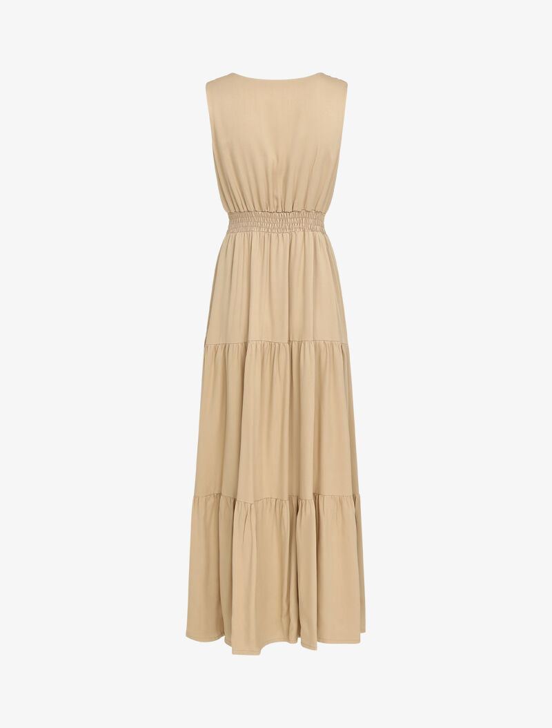 Robe longue sans manches - camel - 3