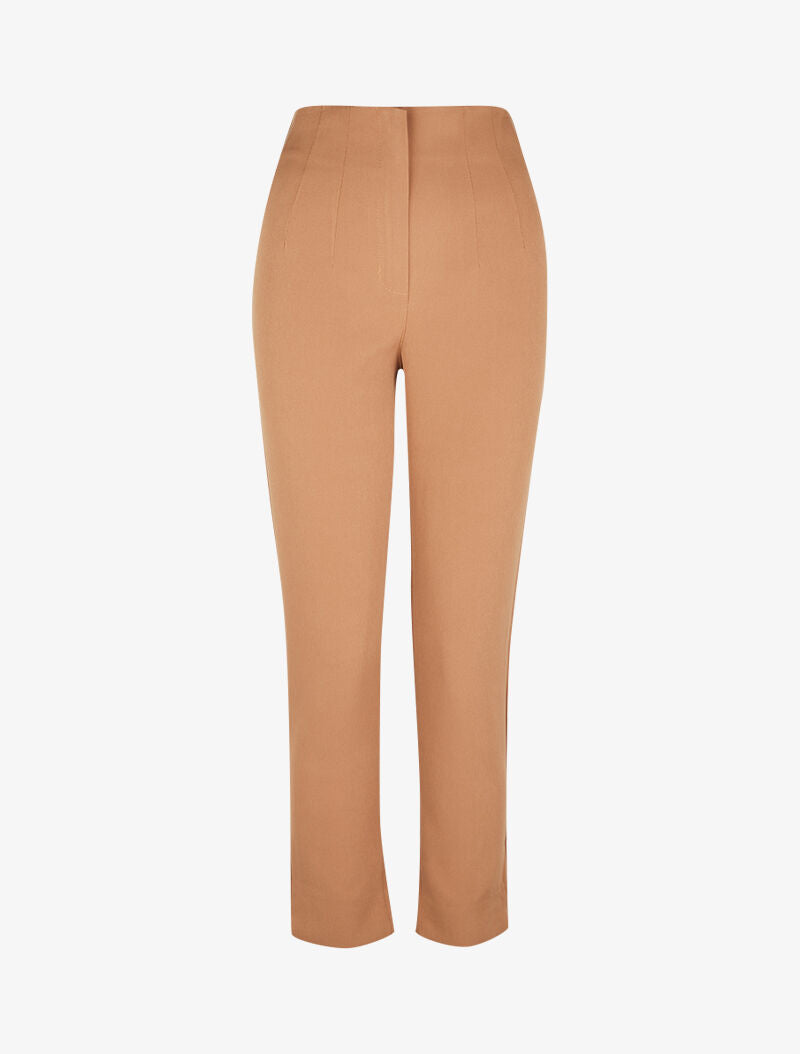 Pantalon de tailleur avec coutures - camel - 1